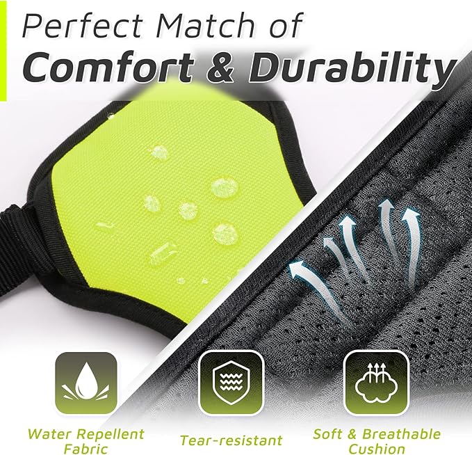 Eagloo Dog Harness for Large Dogs, No Pull Service Vest with Reflective Strips and Control Handle, Adjustable and Comfortable for Easy Walking, No Choke Pet Harness with 2 Metal Rings, Green, L GoExplorewithEagloo