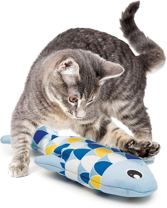 Catit Groovy Fish Interactive Cat Toy with Catnip, Blue - PAWPICO