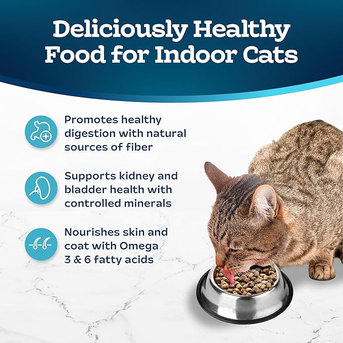 Blue Buffalo Tastefuls Natural Dry Food for Adult Indoor Cats, Salmon & Brown Rice Recipe, 15-lb. Bag - PAWPICO