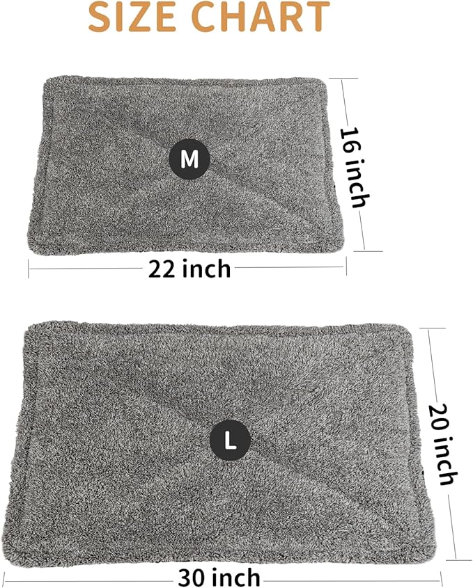 Self-Warming Cat Bed Pad, Self-Heating Cat Bed Mat Thermal Blanket for Indoor Cats & Small Dogs,30x20 inches - PAWPICO