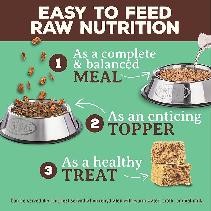 Primal Freeze Dried Dog Food Nuggets, Chicken; Complete Balanced Meal, Topper or Treat; Premium, Healthy, Grain Free, High Protein Raw Dog Food, 14 oz PrimalPetFoods