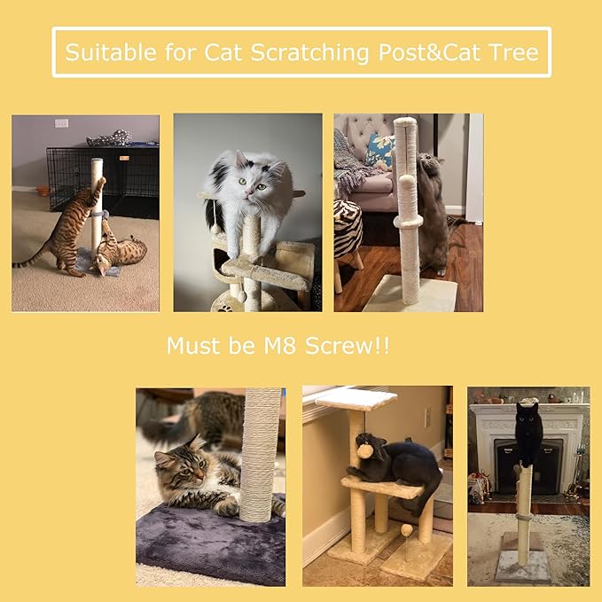Dimaka Cat Scratching Post Replacement Pole, Cardboard and Sisal (Beige-4 Posts, 13.4 in/ 34 cm) - PAWPICO