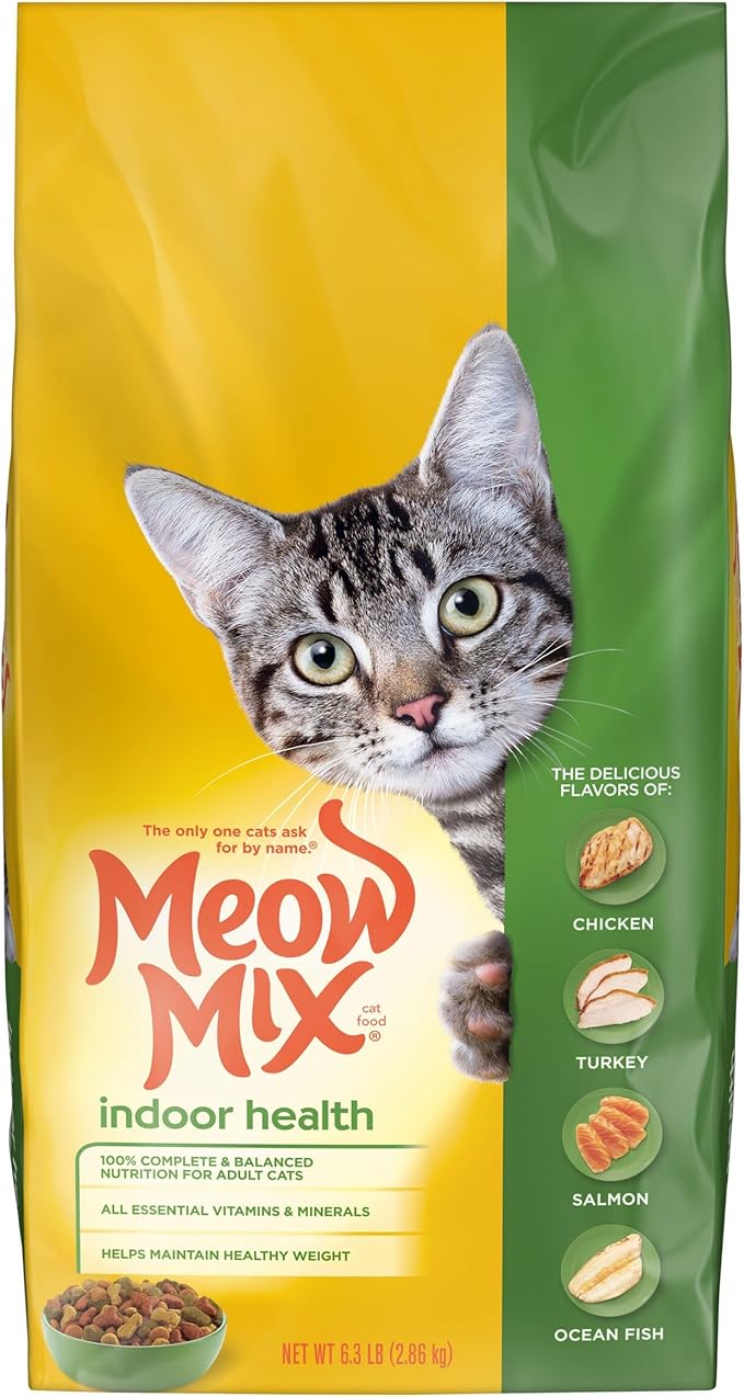 Meow Mix Indoor Health Dry Cat Food, 6.3 Pound Bag - PAWPICO