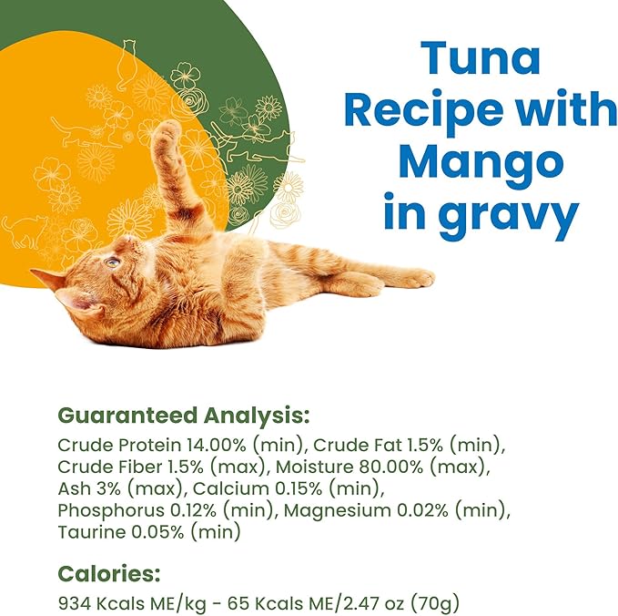 Almo Nature HQS Complete Wet Cat Food Tuna Recipe with Mango in gravy 2.47 oz (Pack of 12) - PAWPICO