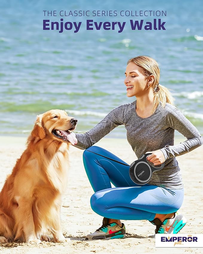 Emperor Pets 26 ft Retractable Dog Leash - Up to 110lb, Heavy Duty Dog Leash Retractable 26 ft, for Large Breed Dogs, Dog Leashes for Medium Dogs -GY26 EmperorPets