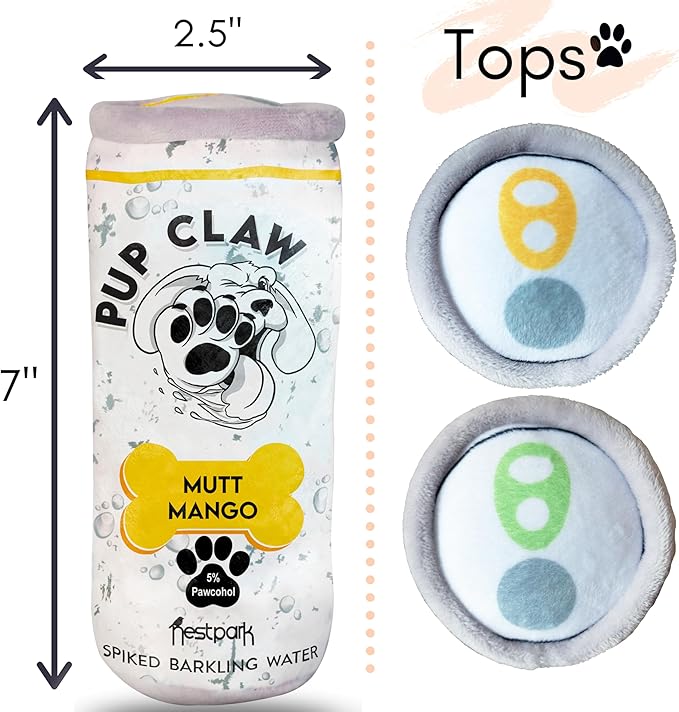 Nestpark Pup Claw Dog Toys - Funny Cute Plush Dog Toys with Squeaker - Parody (2 Pack) (Tropical Pack) - PAWPICO