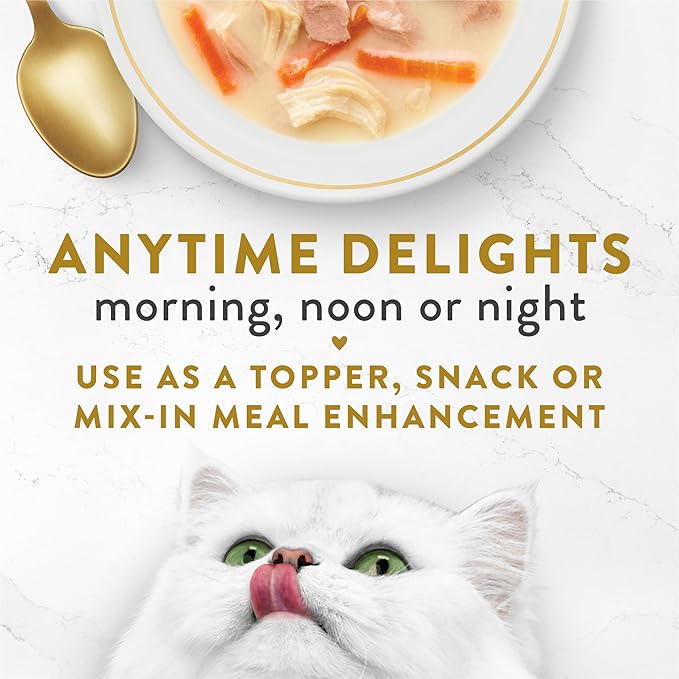 Purina Fancy Feast Lickable Wet Cat Food Broth Topper, Creamy With Tuna, Chicken, and Whitefish - (Pack of 16) 1.4 oz. Pouches - PAWPICO
