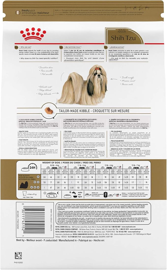 Royal Canin Shih Tzu Adult Breed Specific Dry Dog Food, 2.5 lb bag - PAWPICO