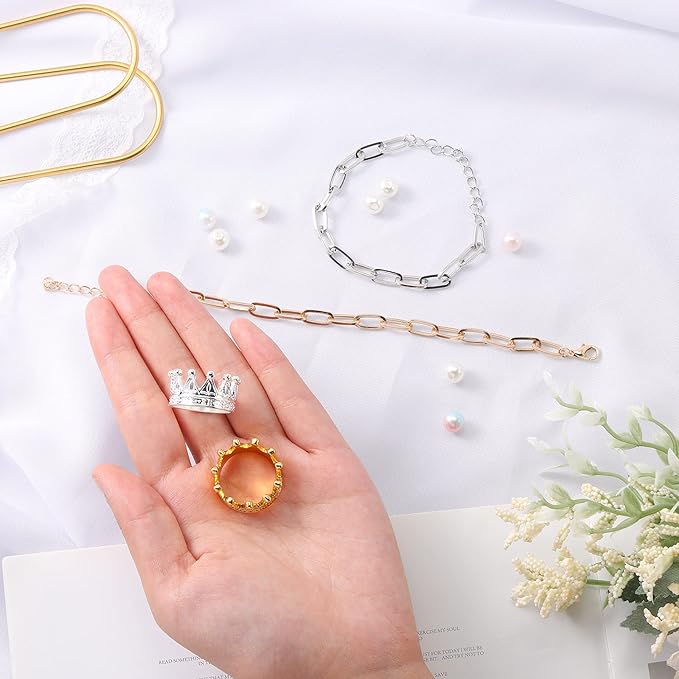 8 Pieces Lizard Crown Necklace Set Bearded Dragon Crown and Chain Gold and Silver Alloy Reptile Clothes Accessories Lizard Photo Props for Bearded Dragons Iguana Amphibians and Other Small Animals MTLEE