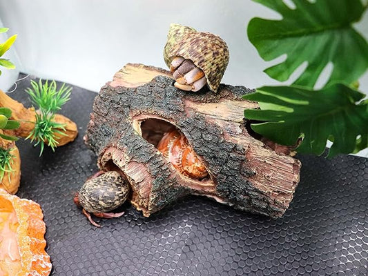 Hermit Crab Hideout, Resin Simulation Stone Reptile Cave Hideout, Hermit Crab Climbing Toys, Terrarium Habitat Decor for Lizard Spider Aquarium Fish Gecko Bearded Dragon Neeenn
