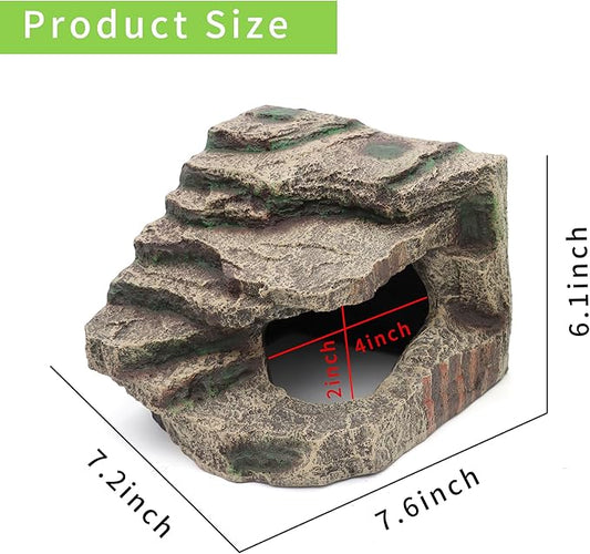 Reptile Hides Hideout Habitat, Reptile Caves for Bearded Dragons, Leopard Geckos, Lizards, Turtles, Snakes, Frogs (Medium-B) PAWPICO
