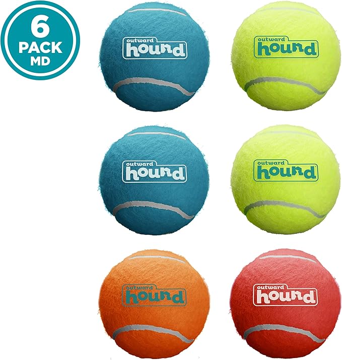 Outward Hound Squeaker Ballz Fetch Dog Toy, Medium, 6-Pack - PAWPICO