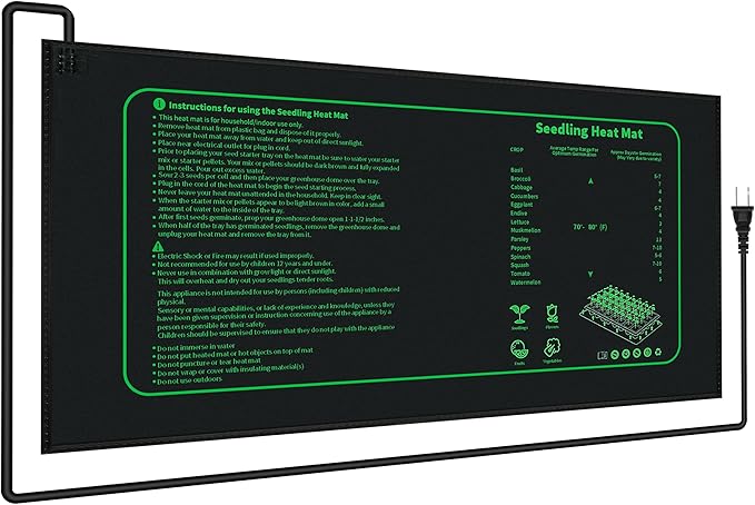1 Pack (10" x 20.75") Seedling Heat Mat for Seed Starting, Waterproof Heating Pad for Indoor Plants Germination … LOCONHA