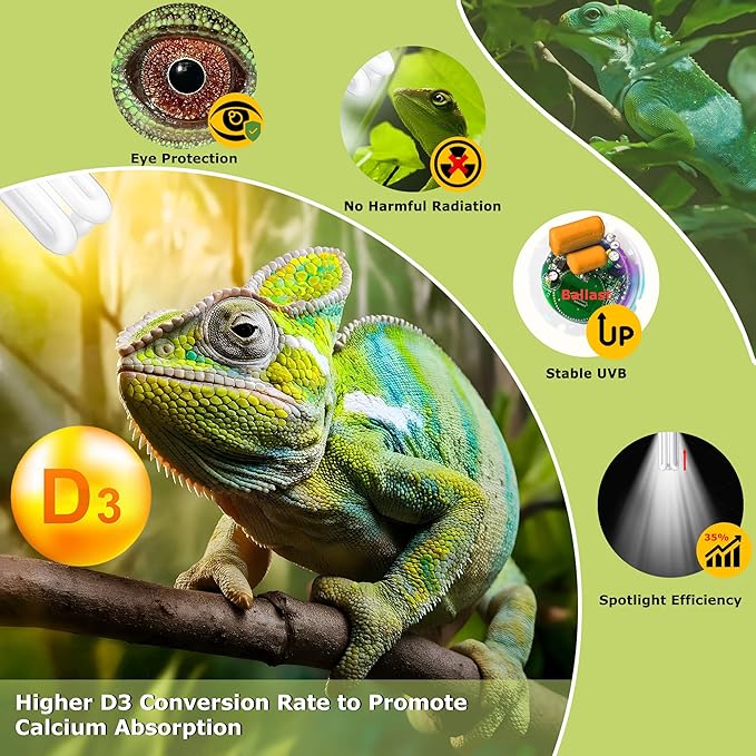 Linear UVA UVB Tube 5.0 23W, Tropical Terrarium Fluorescent Lamp, Light Bulb for Chameleon, Iguana, Tree Frog, Reptile Tank Lighting, UVB Bulb for Amphibian Habitat, Terrarium Lighting HARTOMPET