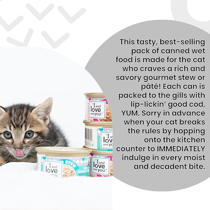I AND LOVE AND YOU Wet Cat Food - Savory Salmon Pâté - Salmon Recipe, Grain Free, Filler Free, 3oz Pack of 4 Cans - PAWPICO