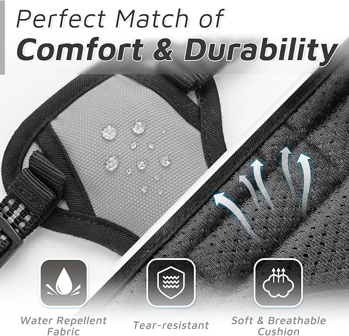 Eagloo Small Dog Harness No Pull, Service Vest with Reflective Strips and Control Handle, Adjustable and Comfortable for Easy Walking, No Choke Pet Harness with 2 Metal Rings, Grey, XS GoExplorewithEagloo