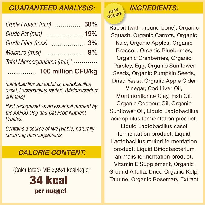 Primal Freeze Dried Raw Dog Food Nuggets, Rabbit, Complete & Balanced Meal, Also Use as Topper or Treat, Premium, Healthy, Grain Free, High Protein Raw Dog Food, 14 oz PrimalPetFoods
