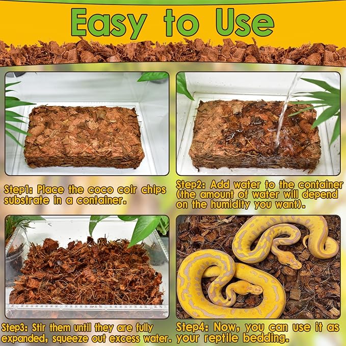 Halatool 6Pack Compressed Coconut Chips Brick Natural Coconut Husk for Reptiles Bedding Coco Coir Chips Terrarium Substrate for Ball Python Frog Snake Gecko Hermit Crab Tortoise HALATOOL