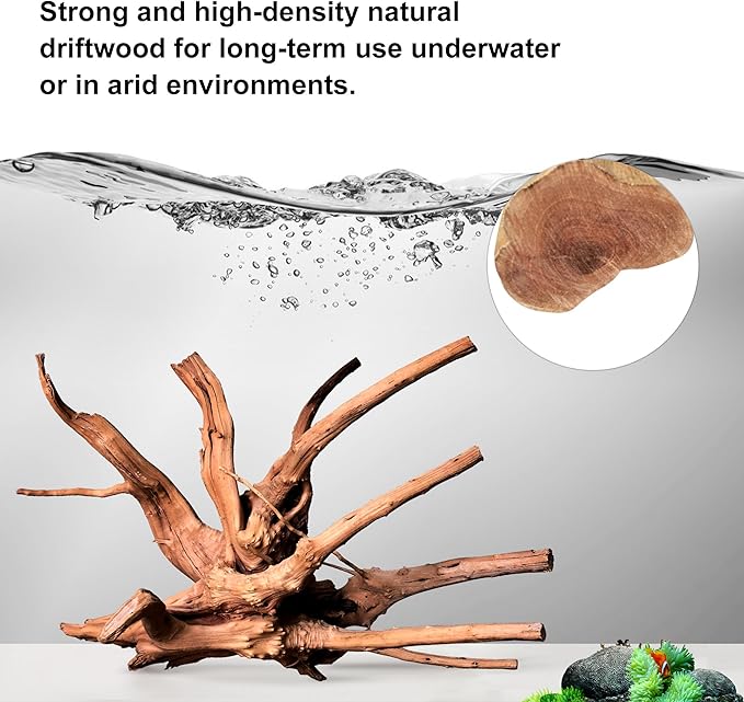 majoywoo Natural Large Driftwood for Aquarium Decor Reptile Decor, Assorted Spider Wood Branch 11-14" 2 Pcs, Fish Tank Decoration Majoywoo