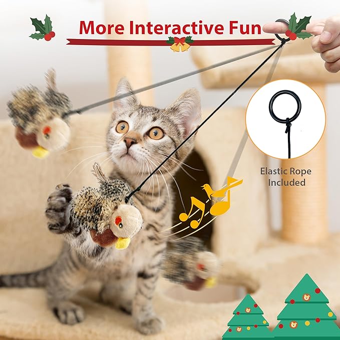 Gigwi Interactive Cat Toys for Indoor Cats, Rechargeable Motion Activated Cat Toy, Automatic Flapping and Chirping Cat Toy with Catnip, Beating Wings Hanging Cat Toy - PAWPICO