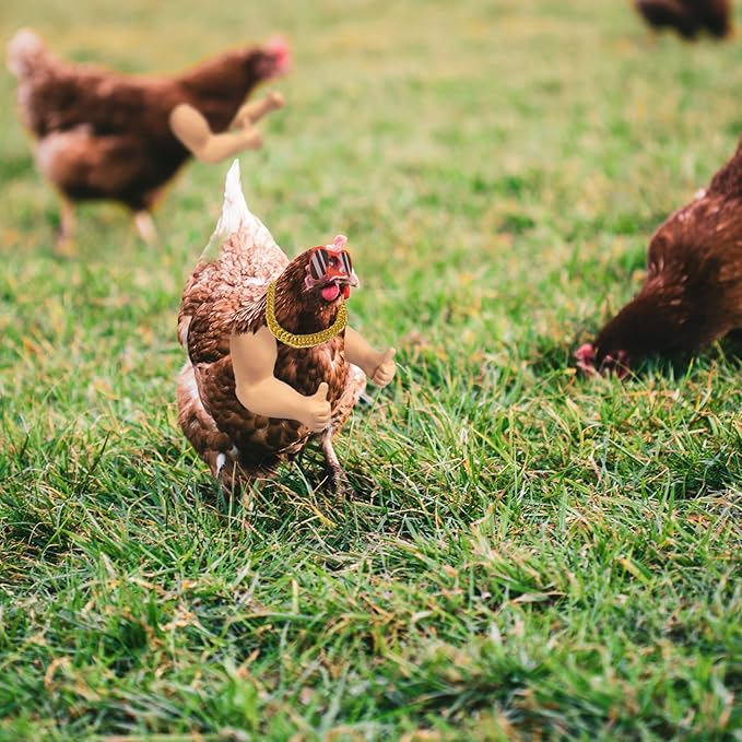Extguds Thumb up Chicken arms,a Funny Chicken arm Toy with Chicken Peepers and Chicken Necklace,a Set of Pet Prank Role-Playing Costumes Extguds