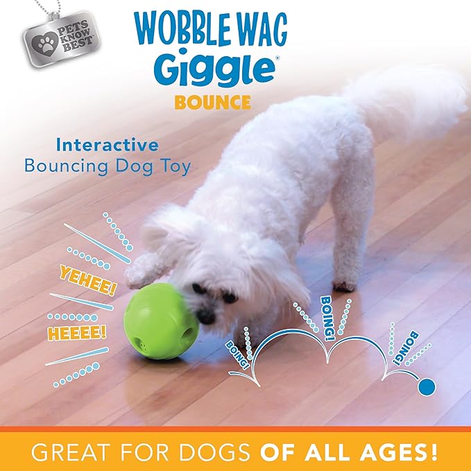 Wobble Wag Giggle Bounce Interactive Dog Toy- Sound Making Bouncing Ball for Dogs Ages Indoor & Outdoor Play, Soft & Durable with Easy Grip Design- Pets Know Best - PAWPICO