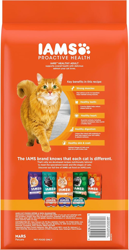 IAMS Proactive Health Adult Healthy Dry Cat Food with Salmon, 3.5 lb. Bag - PAWPICO