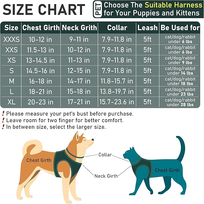 GAMUDA Small Pet Harness Collar and Leash Set, Step in No Chock No Pull Linen Fabric Soft Mesh Dog Vest Harnesses Reflective for Dogs Puppy Cats Kitten Rabbit (Green, XS) GAMUDACollarsCollection