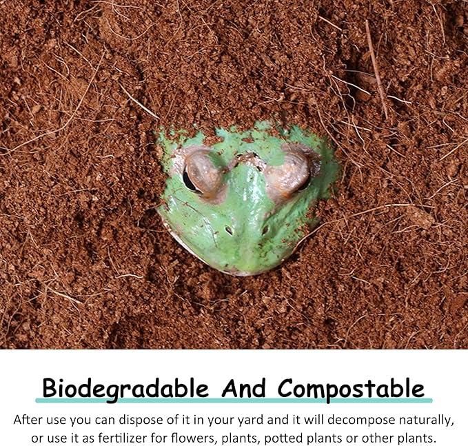 VCEPJH Loose Coconut Fiber Substrate, 2 Pack Natural Coco Coir Reptile Bedding Tarantula Substrate Soil Habitat Accessories for Tortoise Snake Bearded Dragon Spiders Hermit Crabs VCEPJH
