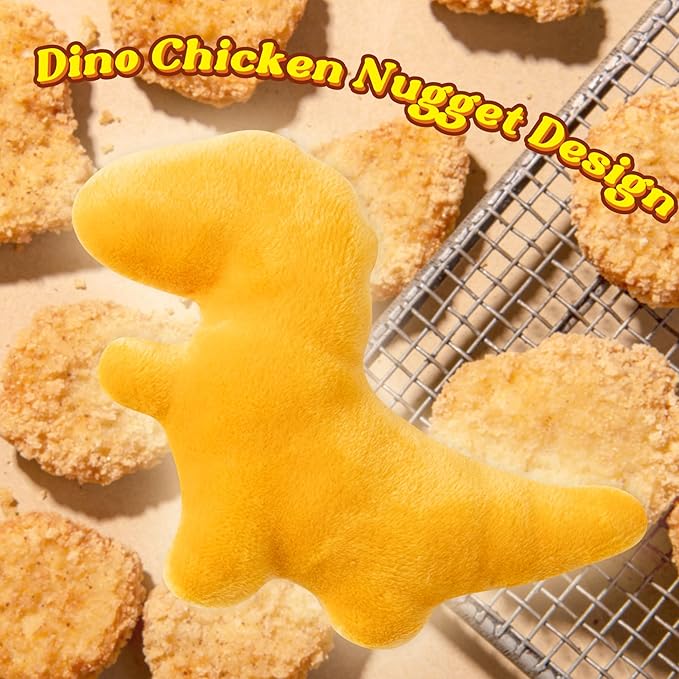 MALLMALL6 Catnip Toys for Cat - 5Pcs Dino Nuggets Cat Toys, Dinosaur Chicken Nugget Catmint Interactive Gift for Indoor Cats, Plush Golden Cat Supplies, Chew Cat Toy Set, Cute Pet Gifts for Cat Lover - PAWPICO