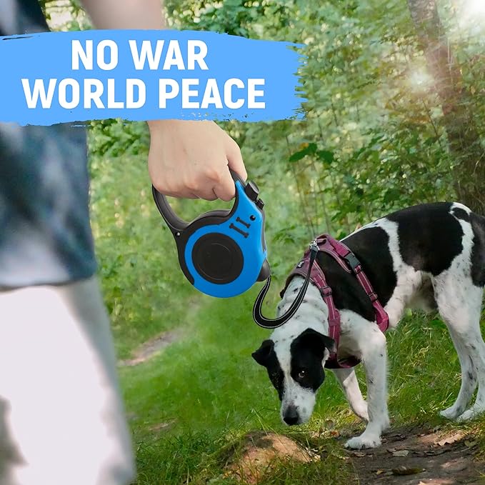 Retractable Dog Leash Automatic Telescopic Tractor Dog Tape, Pet Tape 10/16 FT Durable and Convenient, with Non-Slip Handle, Suitable for Small and Medium-Sized Dogs Blue - PAWPICO