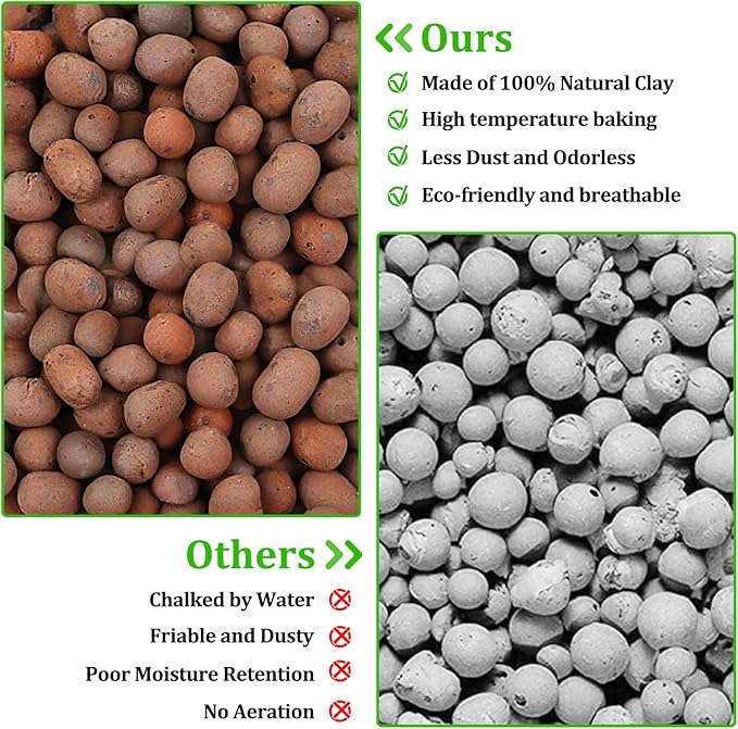 Riare 10LBS Expanded Clay Balls Terrarium Substrate for Reptiles - 100% Organic Lightweight Clay Pebbles Substrate Frogs False Bottom Substrate, Bioactive Terrarium Substrate for Drainage and Moisture Riare