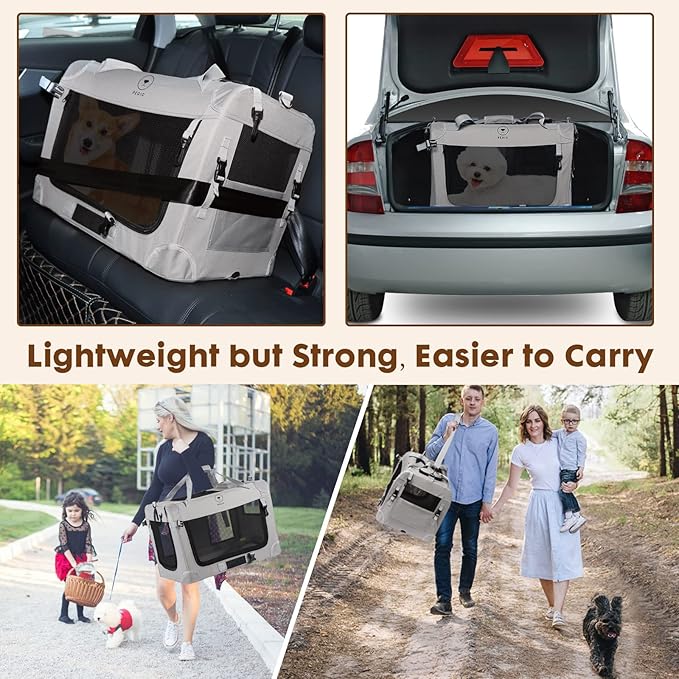 Extra Large Cat Carrier for 2 Cats, Portable Soft Sided Large Pet Carrier for Traveling, Indoor and Outdoor Uses, 24"×16"×16" - PAWPICO