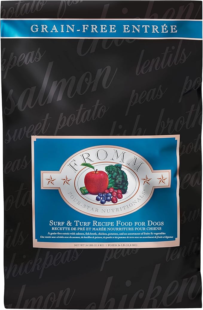 Fromm Four-Star Nutritionals Surf & Turf Dog Food - Premium Dry Dog Food - Salmon Recipe - 26 lb - PAWPICO