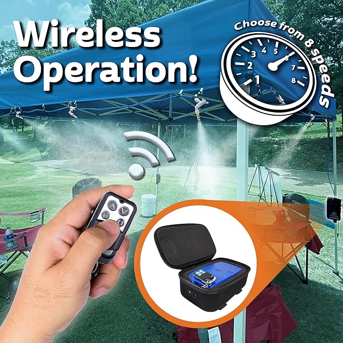 Extreme MIST Portable Misting System Pro Kit - 6 Mist Nozzles & Pro Pump | Easy to Setup | 24 ft. Mist Line for Outdoor Patios, Golf Carts, Greenhouses, Canopy, Decks & More - Cools the air up to 30°F ExtremeMist