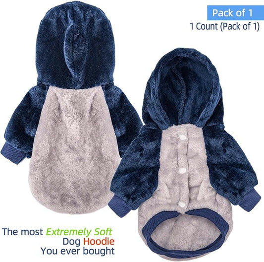 FabriCastle Dog Hoodie Sweater, Dog Clothes, Dog Coat, Dog Jacket for Small or Medium Dogs Boy or Girl, Ultra Soft and Warm Cat Pet Sweaters (Grey Body, Large) - PAWPICO