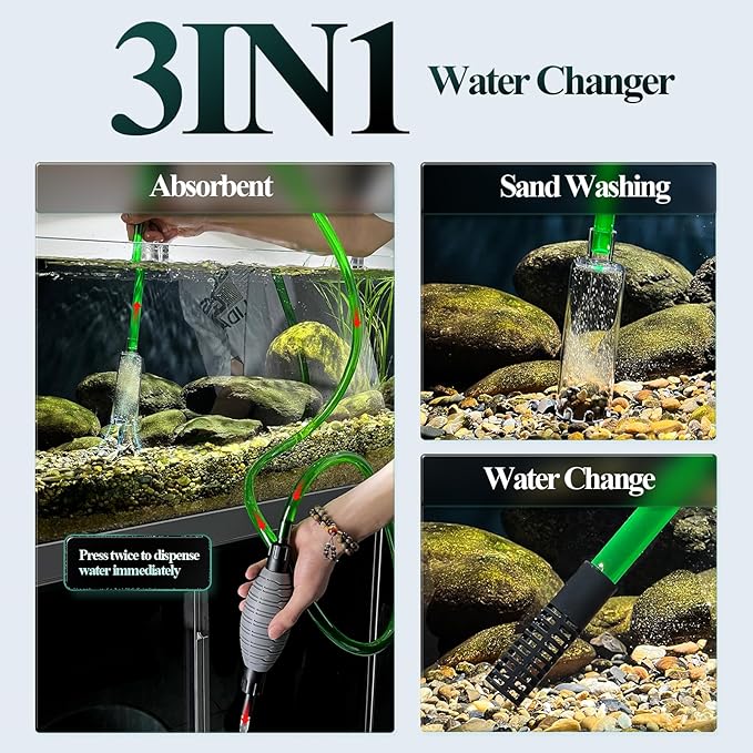 boxtech Fish Tank Water Change, Vacuum Siphon Water Changer Pump Sand Cleaner for Aquarium Water Filter Boxtech