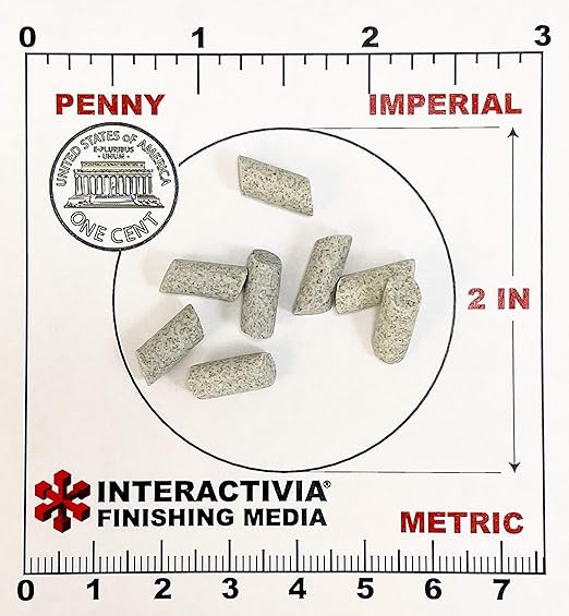 Ceramic Tumbling Media (1.2 lb - 3/16" x 3/8" A.C. Cylinders, Angle Cut Cylinders - Ceramic General) InteractiviaFinishingMedia