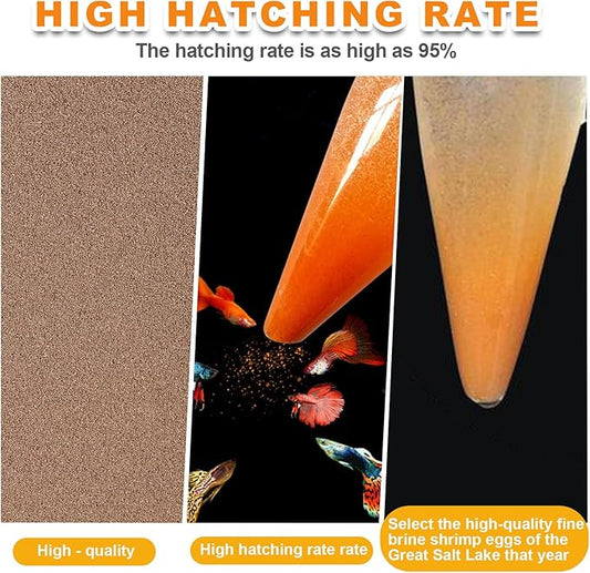 Brine Shrimp Eggs Fish Food - 0.7 OZ Sea Monkey Eggs 90% Hatch Rate Premium Grade A Aquatic Foods for Young Fish Freshwater and Saltwater Fish Invertebrates The First Stages Capuca