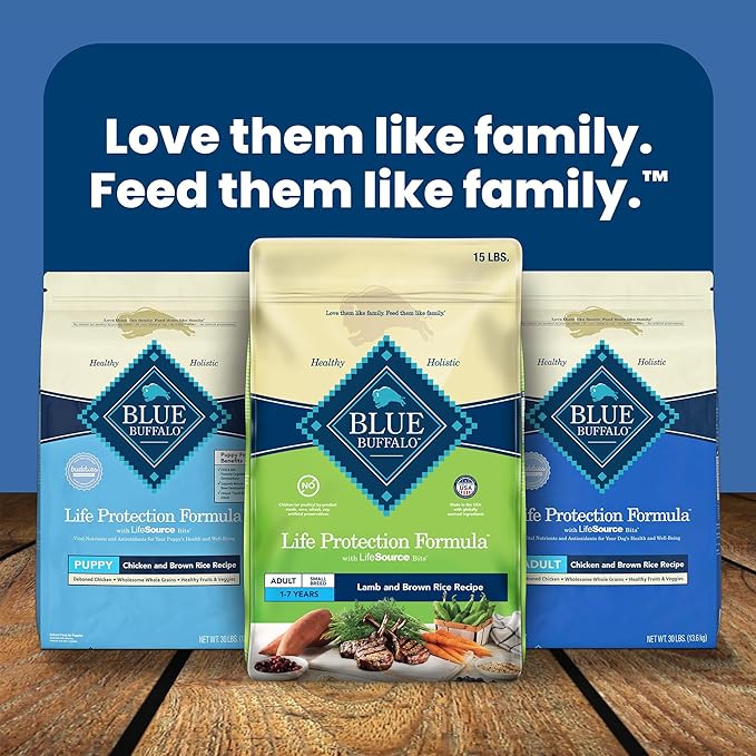 Blue Buffalo Life Protection Formula Adult Small Breed Dry Dog Food, Supports High Energy Needs, Made with Natural Ingredients, Lamb & Brown Rice Recipe, 15-lb Bag - PAWPICO