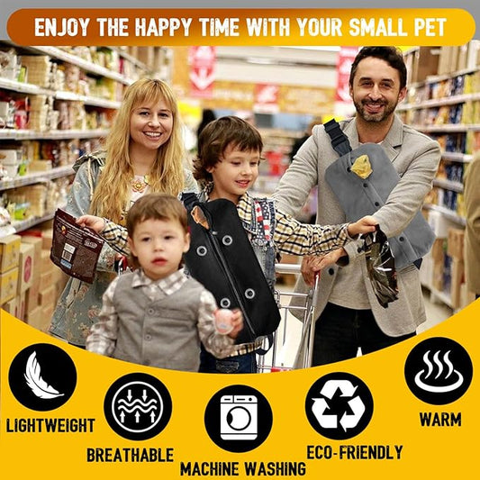 WATFOON Adjustable Lizard Leather Leash Harness and Bearded Dragon Carrier Sling, Reptile Small Pet Training Leashes and Beardie Snuggle Sling Bag for Outdoor Travel (L Black Sling) WATFOONpets