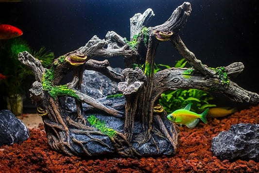 Fish Tank Decorations Aquarium Décor Resin Artificial Tree Trunk Root (A) Taomypets