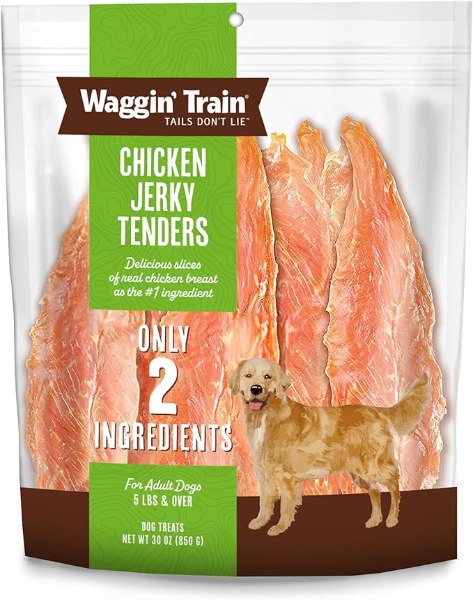 Waggin' Train Chicken Jerky for Dogs - Limited Ingredient Dog Treats for Dogs 30 oz. Pouch - PAWPICO