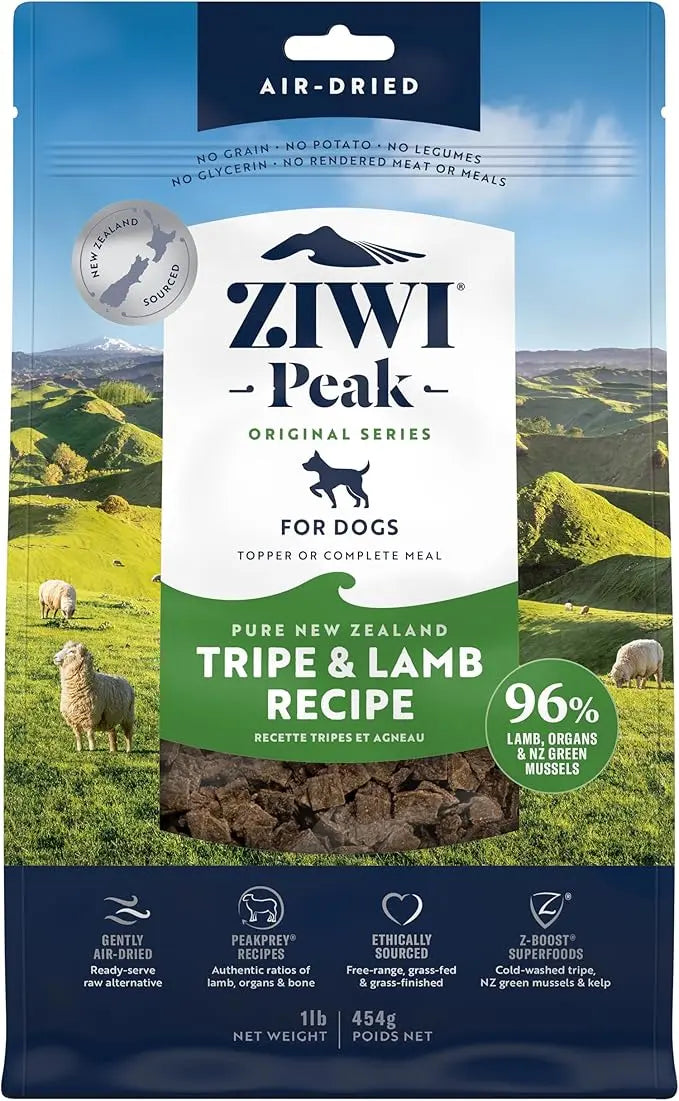 ZIWI Peak Air-Dried Dog Food – Tripe & Lamb - All Natural, High Protein, Grain Free, Limited Ingredient w/ Superfoods (16oz) - PAWPICO