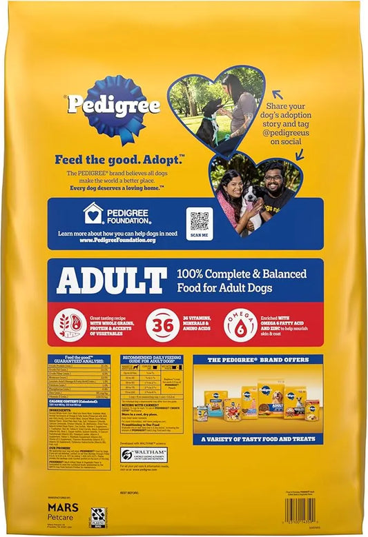 Pedigree Complete Nutrition Adult Dry Dog Food, Grilled Steak & Vegetable Flavor, 18 lb. Bag - PAWPICO