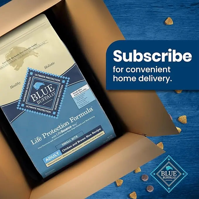 Blue Buffalo Life Protection Formula Adult Small Bite Dry Dog Food, Helps Build and Maintain Strong Muscles, Made with Natural Ingredients, Chicken & Brown Rice Recipe, 15-lb. Bag - PAWPICO