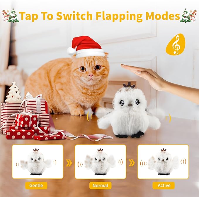 Gigwi Interactive Cat Toys for Indoor Cats, Flapping and Chirping Catnip Toys for Cat Exercise, Automatic Cat Toy with Beating Wings & Real Feather Tail, Rechargeable Cat Kicker Toy Prince - PAWPICO