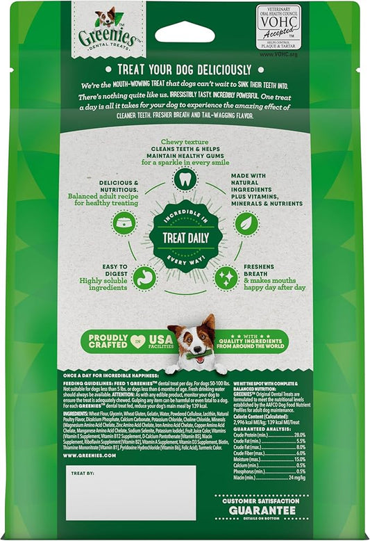 Greenies Original Large Natural Dental Care Dog Treats, 18 oz. Pack (12 Treats) - PAWPICO