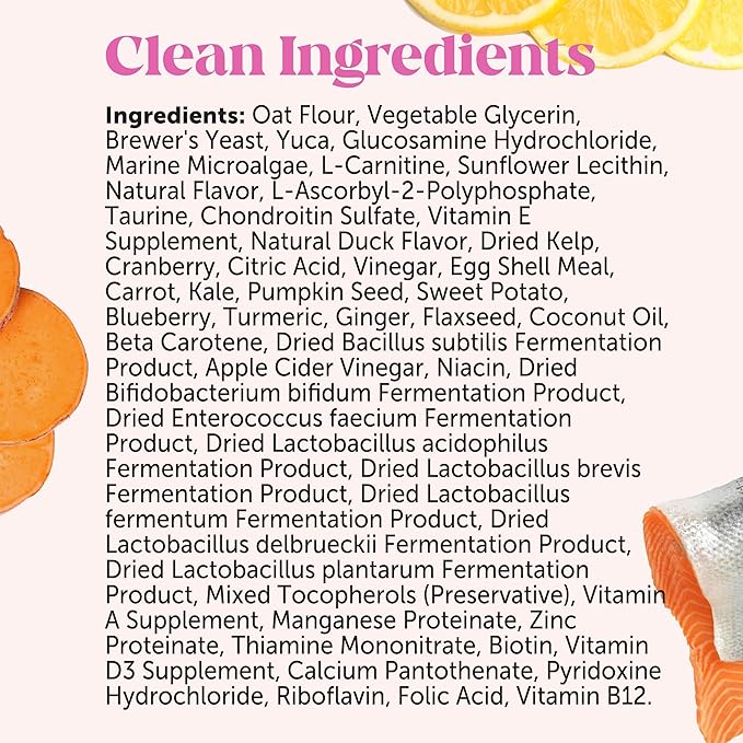 Pet Honesty Senior Dog Multivitamin - Essential Dog Vitamins and Supplements - Glucosamine, Probiotics, Omega Fish Oil for Dogs Health & Heart- Dogs Vitamins Health Supplies (Duck 90 ct) PetHonesty