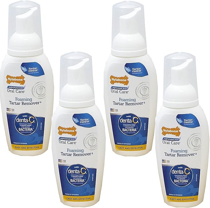 (4 Pack) Nylabone Advanced Oral Care 4 Ounce Dog Foaming Tartar Remover Nylabone
